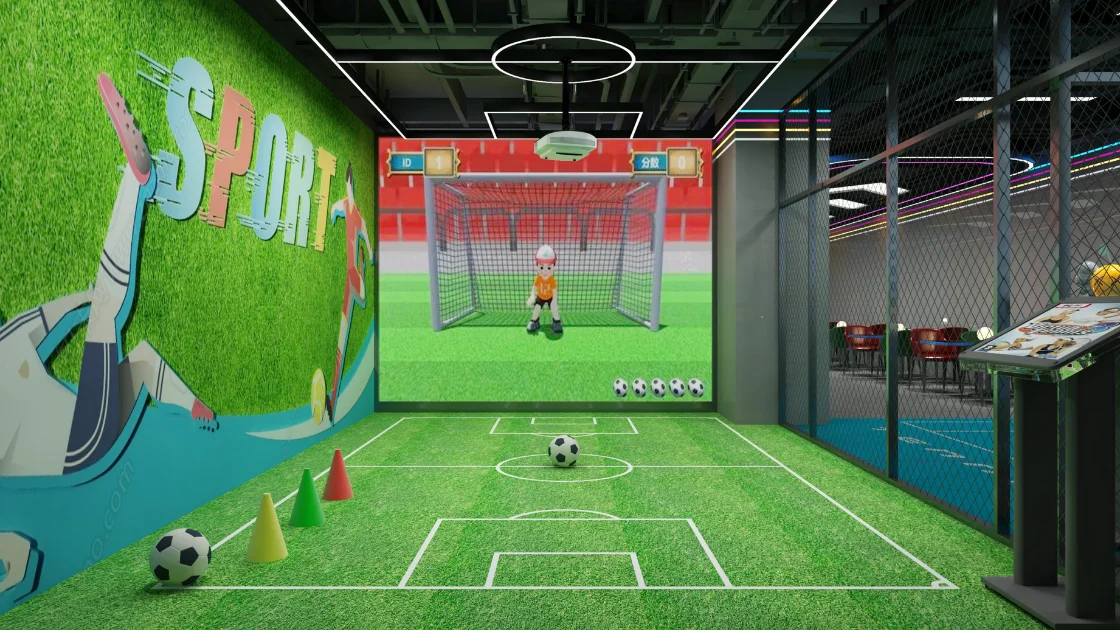 Friends-playing-on-soccer-simulator
