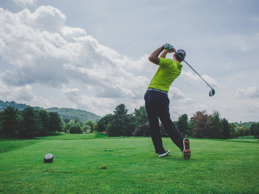 a man is waiting for the golf score